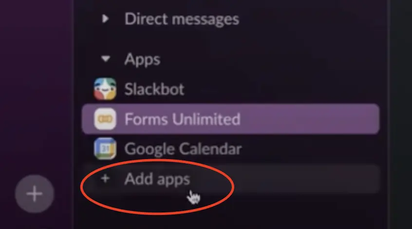 Add apps button